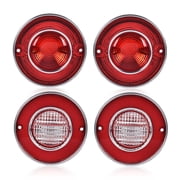 CROSSDESIGN Tail Lights Assembly w/Backup Lights Compatible with Chevy Corvette 1975-1979 Tail Brake Lamps 4PCS 924028