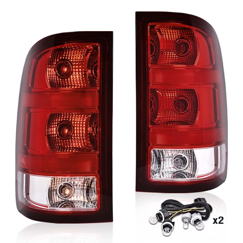 CROSSDESIGN Red Tail Lights Fit for 2007-2013 GMC Sierra 1500 2500 3500HD