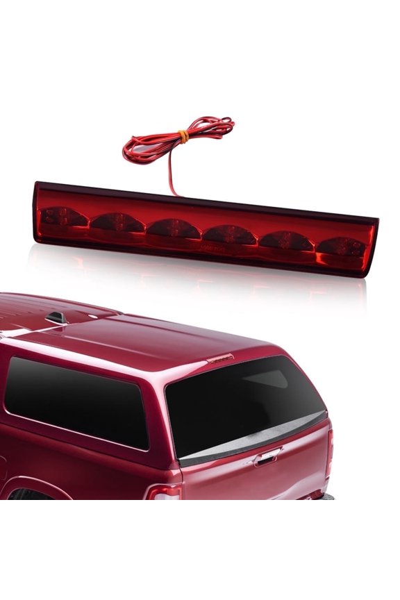 LED Third 3rd Brake Light Fit for Truck Cap Topper Leer Are Century LED Recessed 3rd Brake Lamp Red Lens Chrome Housing