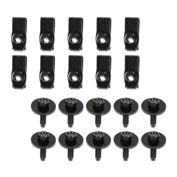CROSSDESIGN Truck Body Bolts & U-nut Clips- M6-1.0 x 25mm- 10mm Hex- 20 pcs (10ea) Compatible with Ford Truck