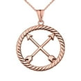 thumbnail image 1 of CROSSED ARROWS FRIENDSHIP SYMBOL IN ROPE PENDANT NECKLACE IN ROSE GOLD, 1 of 1