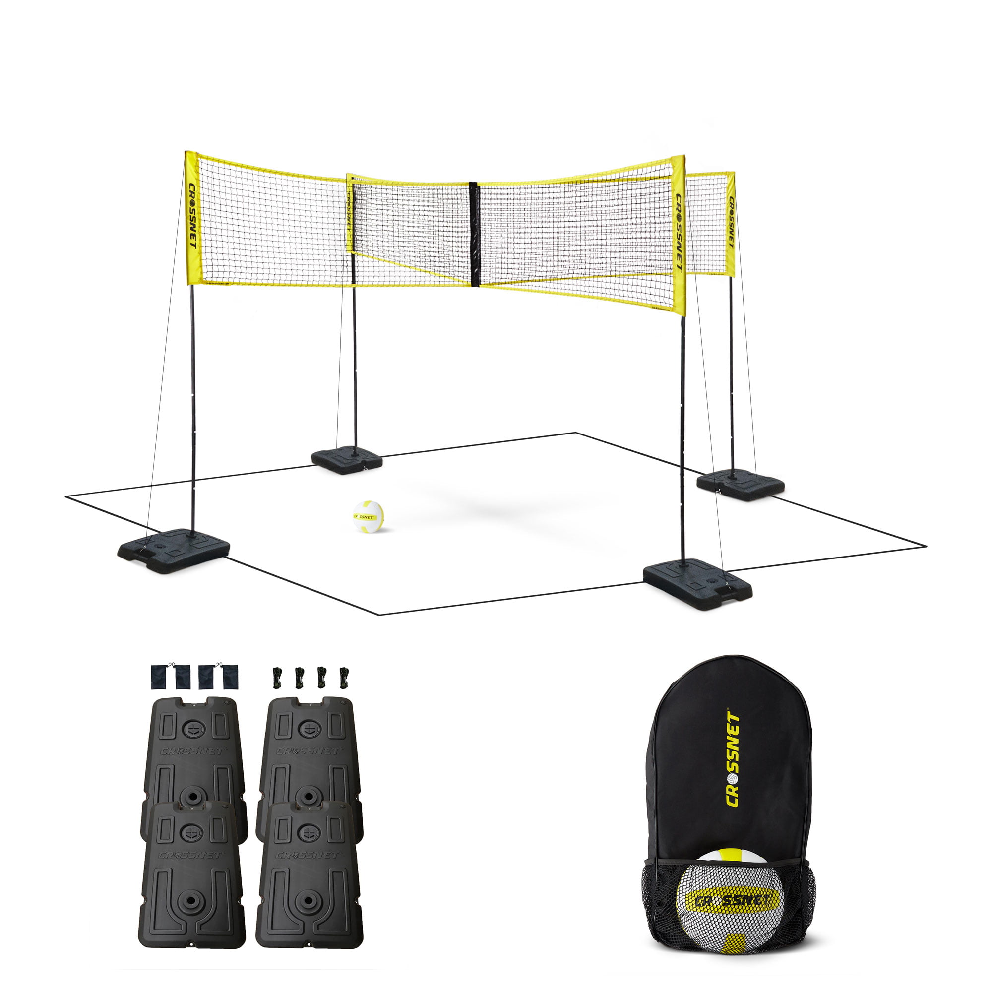 CROSSNET's Portable Four Square Game & Ball - Play Classic 4 Square  Anywhere - Quick and Easy Setup - Outdoor & Backyard Yard Games & Gifts for  Adults