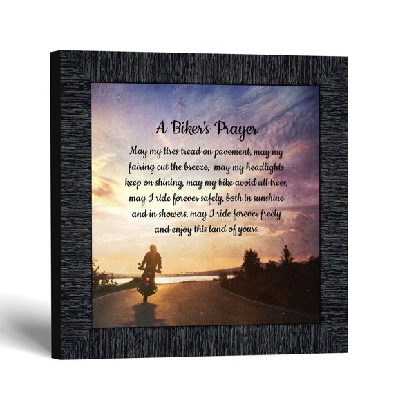 Biker’s Prayer Motorcycle Picture Frame Keepsake