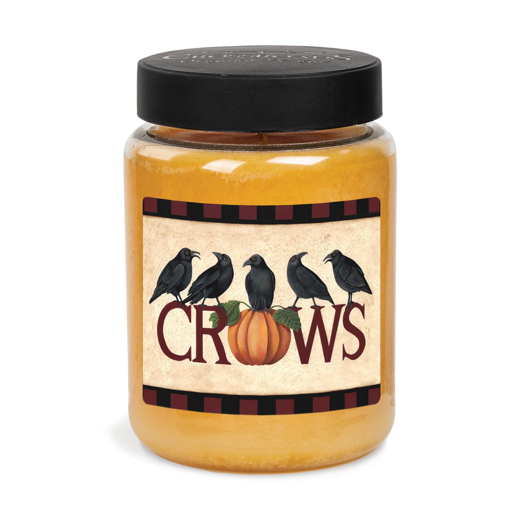CROSSROADS ORIGINAL DESIGNS Crows Vanilla Pumpkin Scented Jar Candle, 26 Oz, Home Fragrance