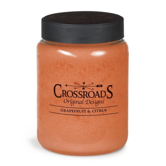 CROSSROADS ORIGINAL DESIGNS Grapefruit and Citrus Scented Jar Candle, 26 Oz, Home Fragrance