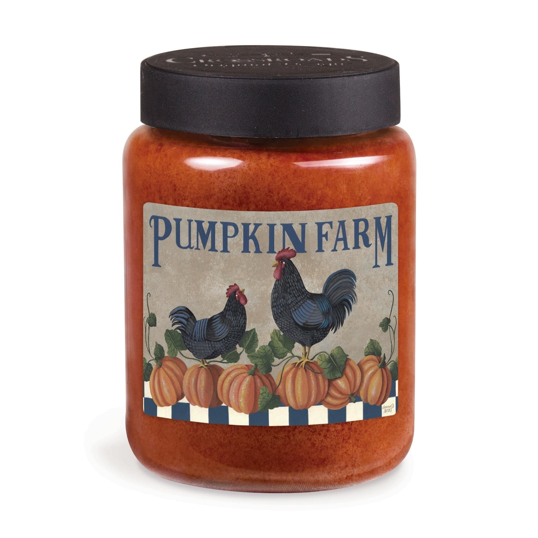 CROSSROADS ORIGINAL DESIGNS Pumpkin Farm Pumpkin Spice Scented Jar Candle, 26 Oz, Home Fragrance