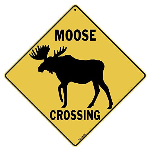 CROSSWALKS Moose Silhouette 12" X 12" Aluminum Sign (X372)