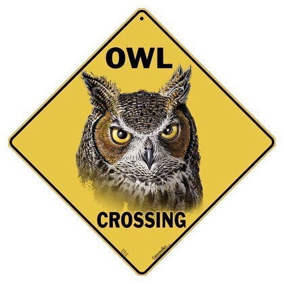CROSSWALKS Owl Crossing 12" X 12" Aluminum Sign (X439)