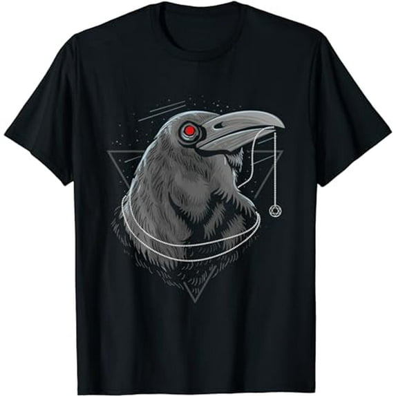 CROW RAVEN BIRD BLACKBIRD SILHOUETTE GRAPHIC T-SHIRT