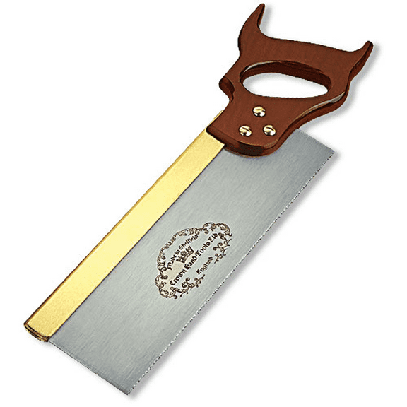 CROWN 195 12" 305mm Tenon Saw Brass Back, 13 TPI - Full Handle