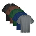 thumbnail image 1 of Crown Craze® Men's Zone Performance T-Shirt, 3.5 oz. 100% Polyester Interlock Bulk Tee, Assorted Short Sleeve Crewneck Plain Tees, Mixed Color Solid T-shirts (Dark Color 5 Pack, 3XL), 1 of 7
