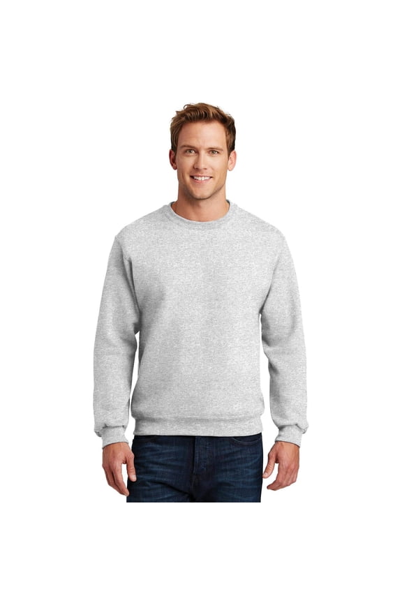 Unisex Adult Fleece Crewneck Sweatshirt Classic Fit Heavy Blend Pullover Sweater for Men & Women (Ash, 5XL)