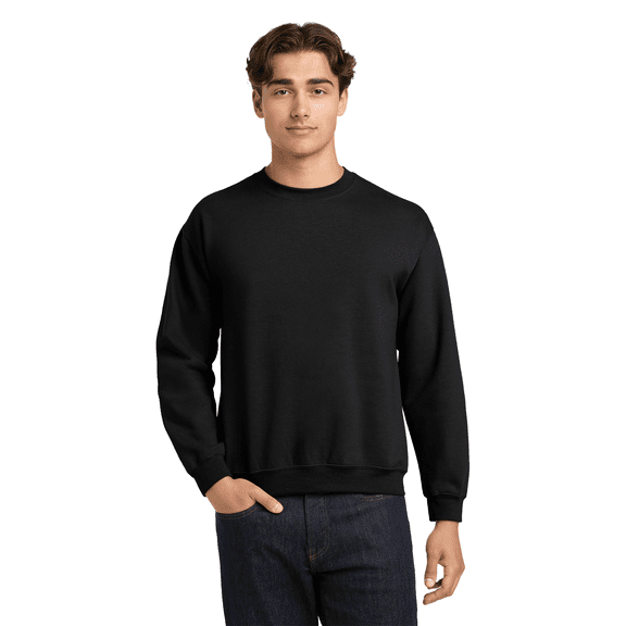 Gildan Unisex Adult Fleece Crewneck Sweatshirt Classic Fit Heavy Blend Pullover Sweater for Men & Women (Black, M)