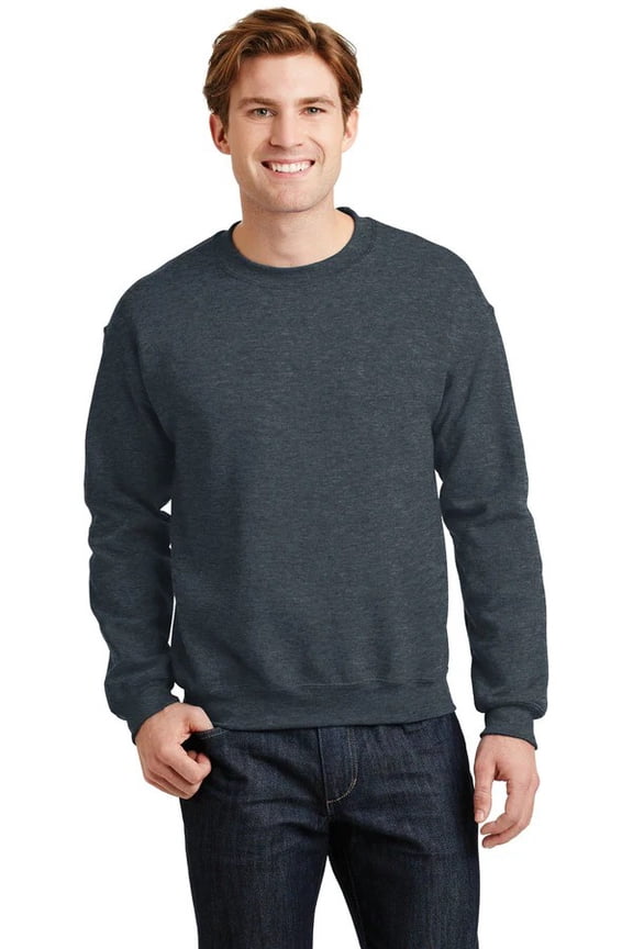 Unisex Adult Fleece Crewneck Sweatshirt Classic Fit Heavy Blend Pullover Sweater for Men & Women (Dark Heather, M)