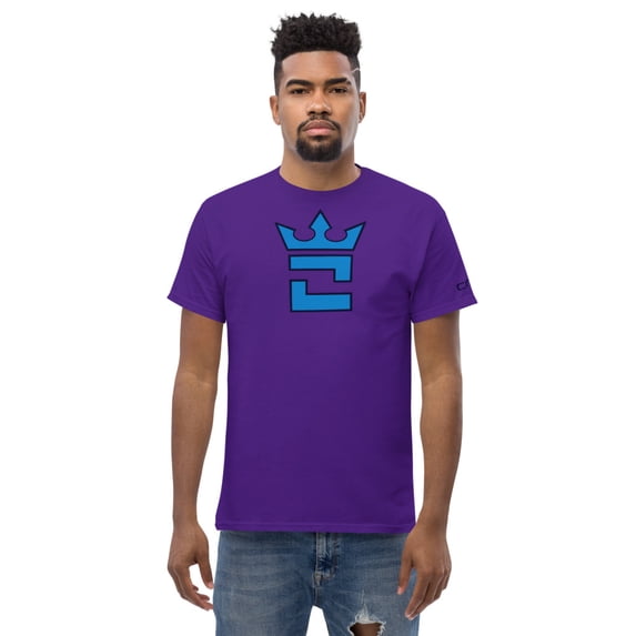 CROWN DOUBLE BLUE Men's classic tee (Purple, 2XL)