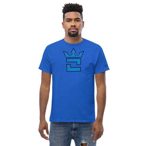 CROWN DOUBLE BLUE Men's classic tee (Royal, S)