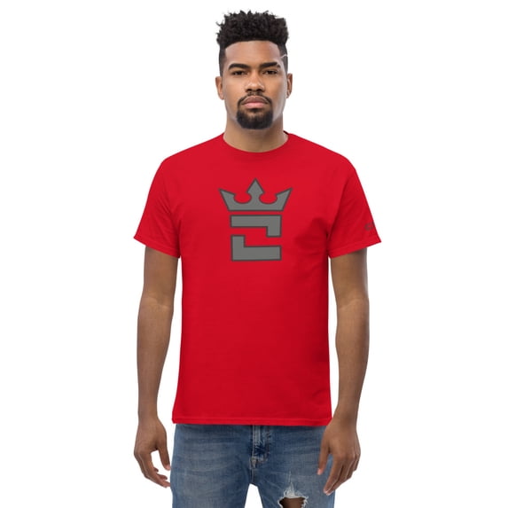 CROWN DOUBLE GRAY Men's classic tee (Red, 4XL)