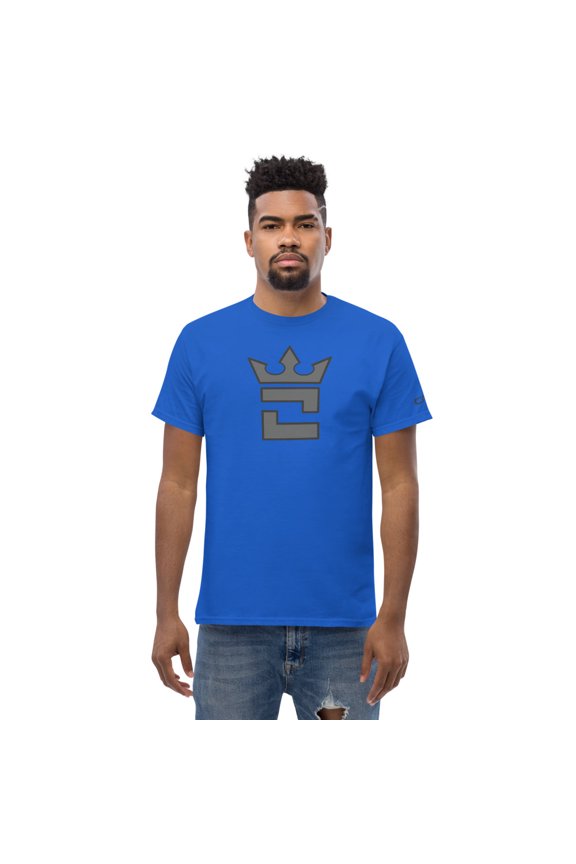 CROWN DOUBLE GRAY Men's classic tee (Royal, L)