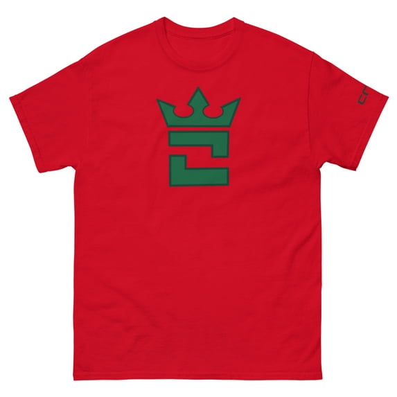 CROWN DOUBLE GREEN Men's classic tee (Red, L)