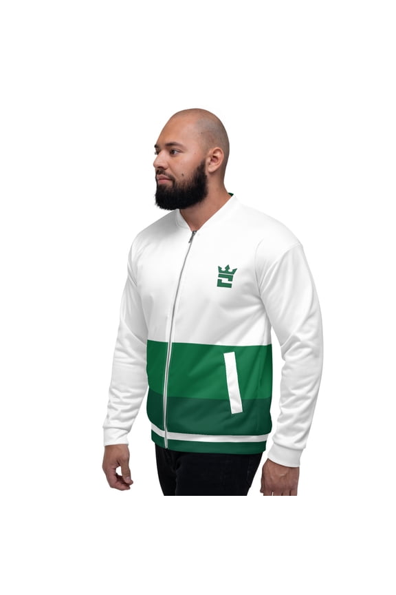 CROWN DOUBLE GREEN Unisex Bomber Jacket (XS)
