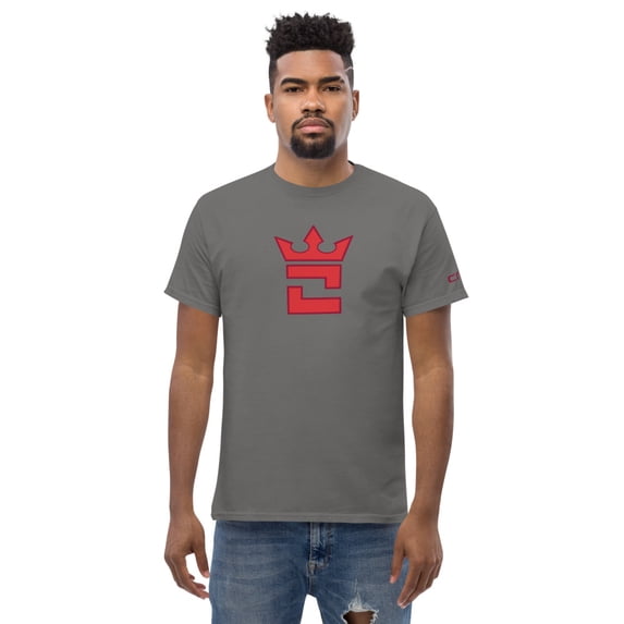 CROWN DOUBLE RED Men's classic tee (Charcoal, S)