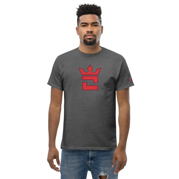 CROWN DOUBLE RED Men's classic tee (Dark Heather, M)