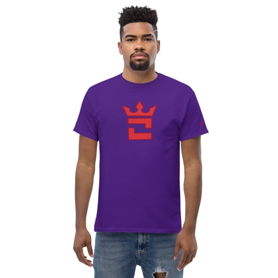 CROWN DOUBLE RED Men's classic tee (Purple, L)