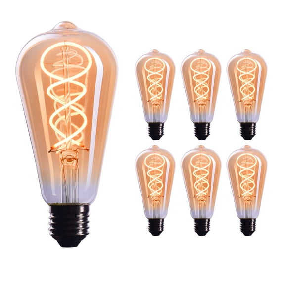 CROWN LED EL17 Decorative Light Bulb 3 Count (Pack of 1) - 40W Equivalent Vintage Filament Lamp Bulbs, E26 Base, Dimmable, 2200K Warm White