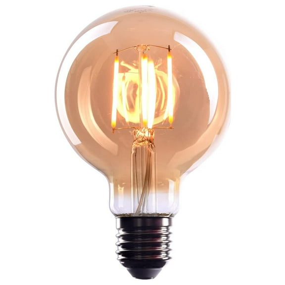 CROWN LED Edison Light Bulb E27 Socket | Dimmable, 4 W, 2200 K Warm White, 230 V, EL04|Antique Filament Lighting in Retro Vintage Industrial Look