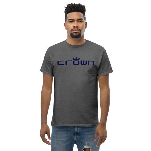 CROWN NAVY TITLE Men's classic tee (Dark Heather, 2XL)