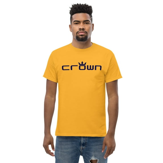 CROWN NAVY TITLE Men's classic tee (Gold, 5XL)