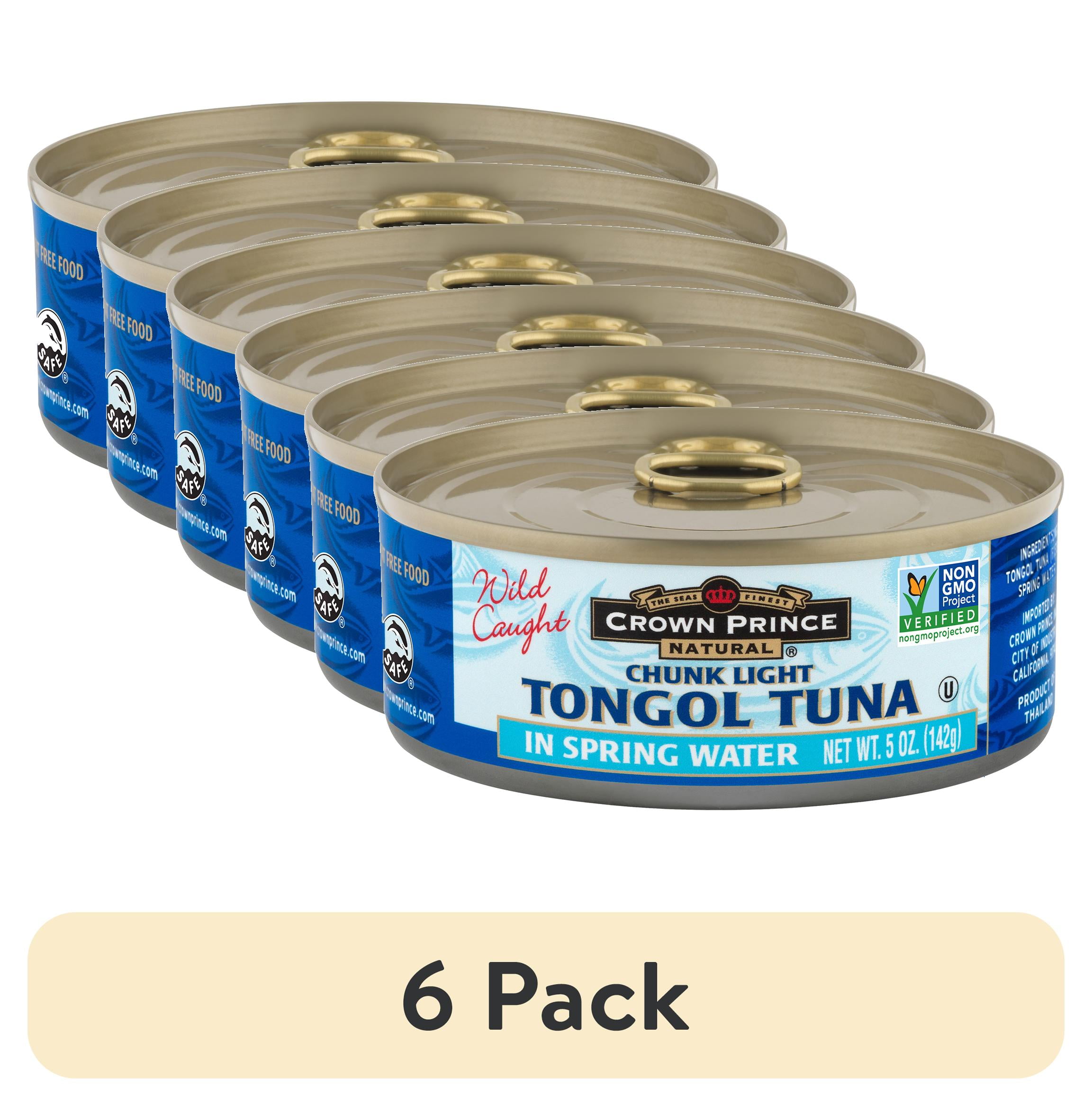 (6 pack) CROWN PRINCE NATURAL SEAFOOD CHUNK LIGHT TONGOL TUNA IN SPRING