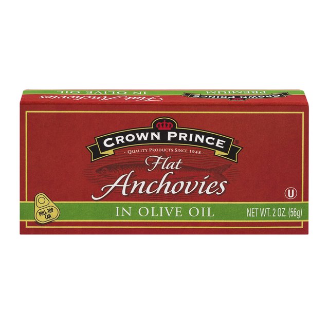 CROWN PRINCE SEAFOOD FLAT FILLETS OF ANCHOVIES IN OLIVE OIL