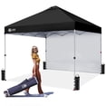 thumbnail image 1 of CROWN SHADES 10'x10' Instant Canopy Tent with 1 Sidewall with One Push Setup Sun Shelter for Events Parties Black, 1 of 8