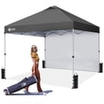 thumbnail image 1 of CROWN SHADES 10'x10' Instant Canopy Tent with 1 Sidewall with One Push Setup Sun Shelter for Events Parties Grey, 1 of 8