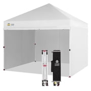 CROWN SHADES 10X10 Comercial Instant Canopy Pop Up Tent with Center Lock 4 Sidewalls StoN Go Bag White