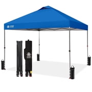 Crown Shades 10x10 Pop up Canopy Tent with One Push Instant Setup for Outdoor Canopy Tent Events Blue