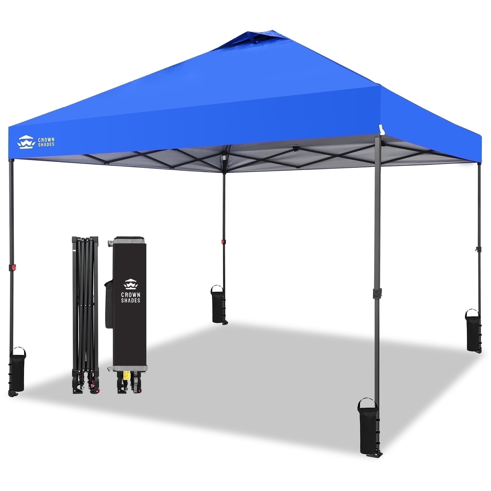 趣味・スポーツ・実用 CROWN OWNER DELUXE Crown Shades 10x10 Pop Up Canopy Tent with Center Lock, UV