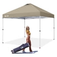 thumbnail image 1 of CROWN SHADES 10x10 Pop Up Canopy Tent with One Push Setup Easy Outdoor Sun Shade for Events, Parties, Camping Beige, 1 of 8