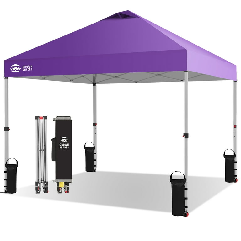 CROWN SHADES 10x10 Pop Up Canopy Tent with One Push Setup Easy