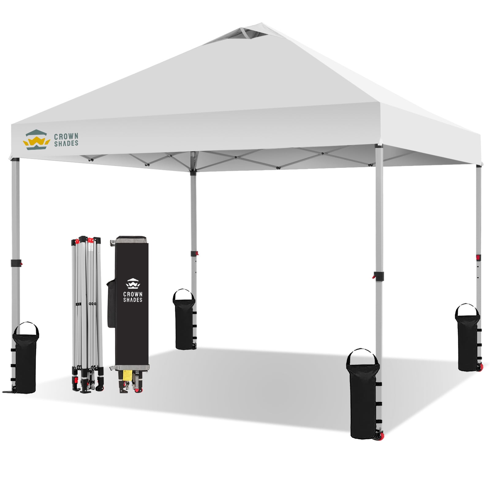 Walmart sales :  CROWN SHADES 10x10 Pop Up Canopy Tent with One Push Setup Easy Outdoor Sun Shade for Events, Parties, Camping White