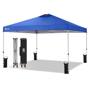 CROWN SHADES 12x12 Pop Up Canopy Outside Canopy Patented One Push Setup Tent Canopy Sun Shade Blue