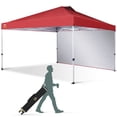 thumbnail image 1 of CROWN SHADES 12x12 Pop Up Canopy Tent Instant Commercial with 150D Silver Coated Fabric with 1 Sidewall Red, 1 of 8