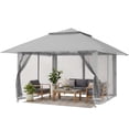 thumbnail image 1 of CROWN SHADES 13x13 Pop Up Gazebo Canopy Tent Gazebos Outdoor Gazebo for Backyard & Patio Gray, 1 of 9