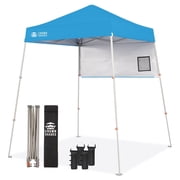 CROWN SHADES 5x5 Pop Up Canopy Tent Outdoor Canopy Tent Slanted Leg Instant Shelter with Carry Bag Sky Blue
