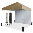thumbnail image 1 of CROWN SHADES 8x8 Pop Up Canopy with 1 Side Wall One Push Setup Easy Outdoor Sun Shade for Events Parties Camping Beige, 1 of 6