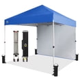 thumbnail image 1 of CROWN SHADES 8x8 Pop Up Canopy with 1 Side Wall One Push Setup Easy Outdoor Sun Shade for Events Parties Camping Blue, 1 of 6