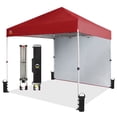 thumbnail image 1 of CROWN SHADES 8x8 Pop Up Canopy with 1 Side Wall One Push Setup Easy Outdoor Sun Shade for Events Parties Camping Red, 1 of 6