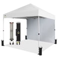 thumbnail image 1 of CROWN SHADES 8x8 Pop Up Canopy with 1 Side Wall One Push Setup Easy Outdoor Sun Shade for Events Parties Camping White, 1 of 6