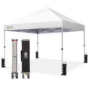 CROWN SHADES 8x8 Pop Up Canopy with One Push Setup Easy Outdoor Sun Shade for Events Parties Camping White